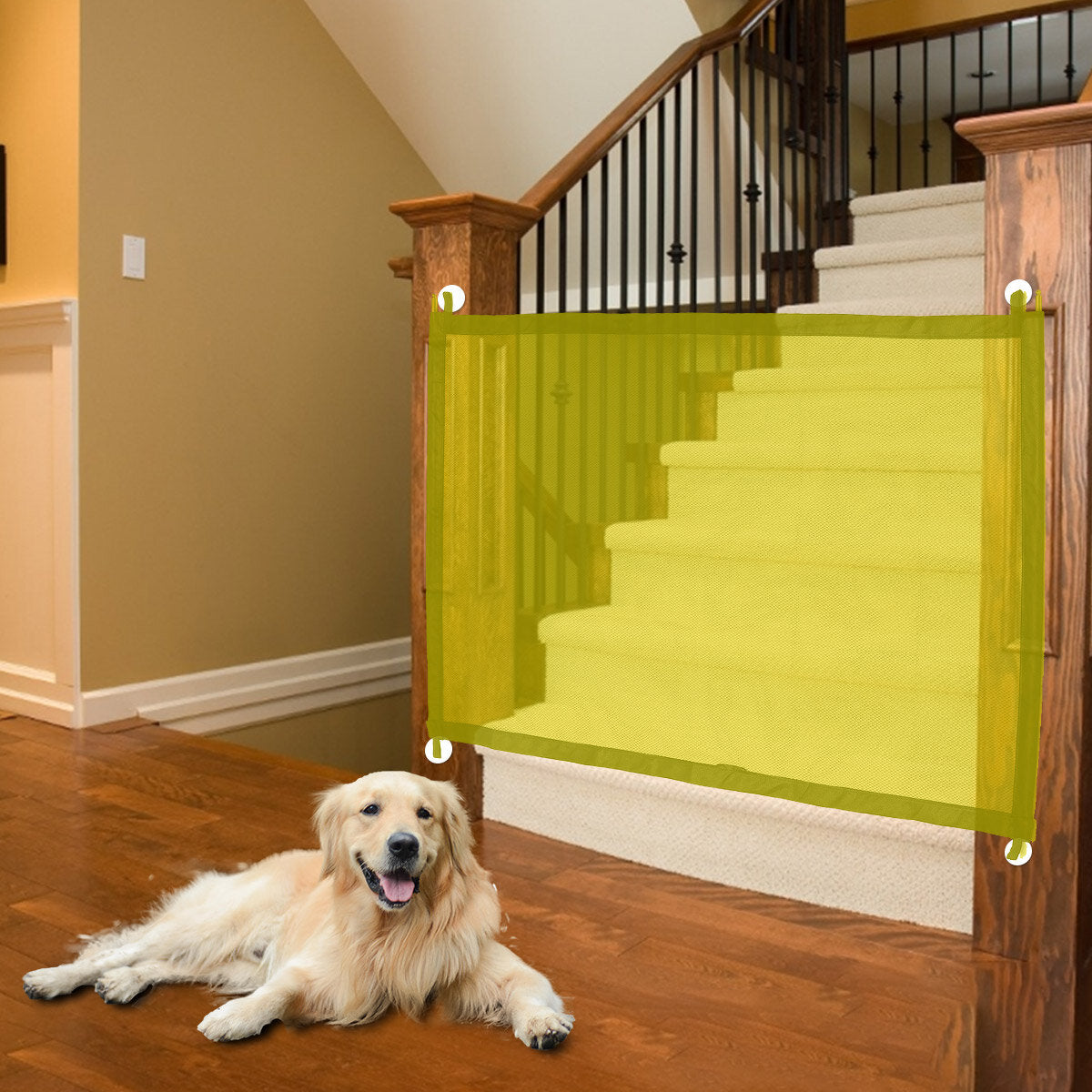 outerdo mesh pet gate hondenhek binnen en buiten draagbaar isolatienet voor huisdieren. opvouwbare en intrekbare veiligheidsdeur geschikt voor trappen en doo