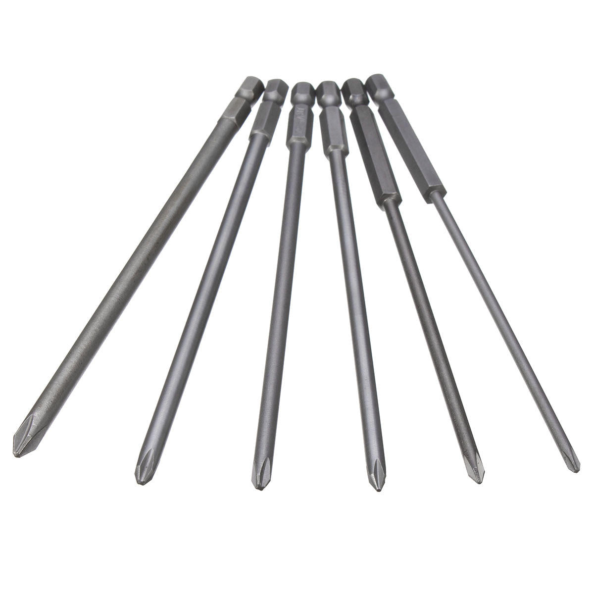 6 stuks 150 mm schroevendraaierbit 1/4 inch magnetische lange zeskantschroevendraaierbitset