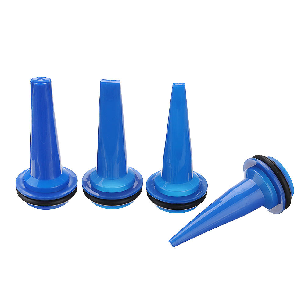 4 stuks lijm nozzle tip platte kop met schort voor pneumatisch lijm soft glas lijm pistool