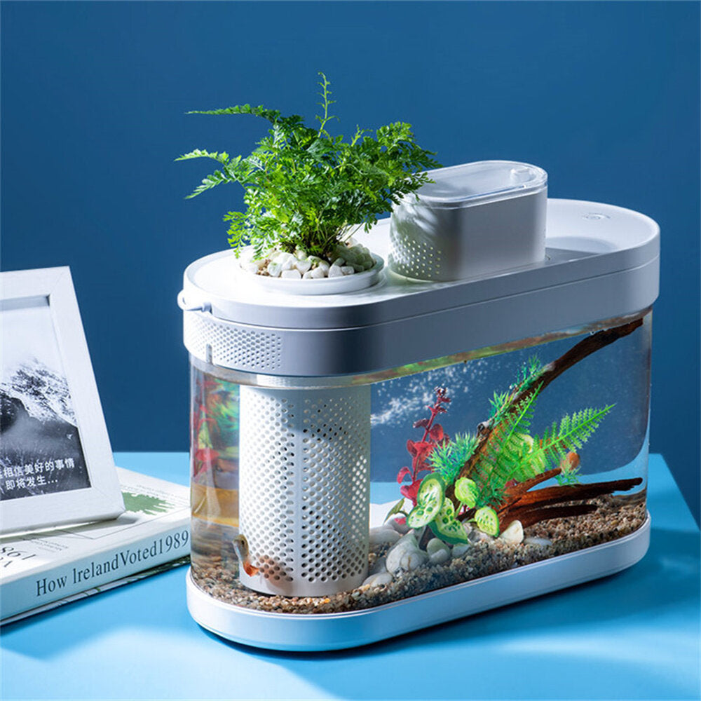 beschrijvende geometrie desgeo c180 9l aquarium pro smart feeder 7 kleuren led-licht zelfreinigend hoogrenderende filtratie mini-aquarium met mijia app-bediening dierbenodigdheden