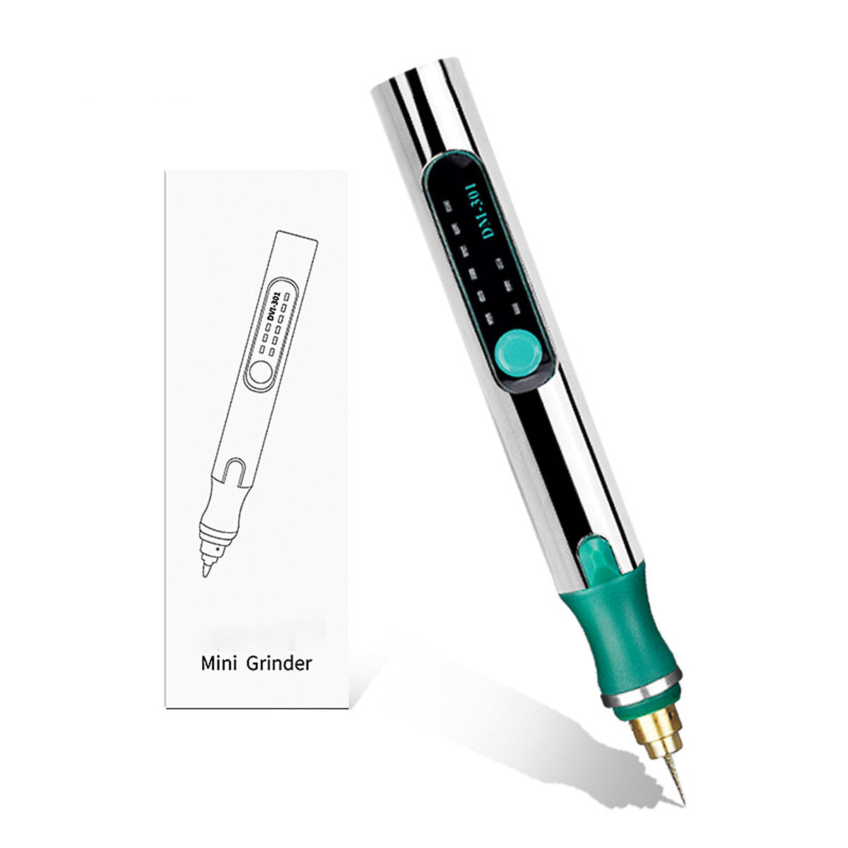 25000 rpm draagbare mini elektrische grinder 3 versnellingen carving roterende pen boor graveren slijpgereedschap w/batterij indicator: