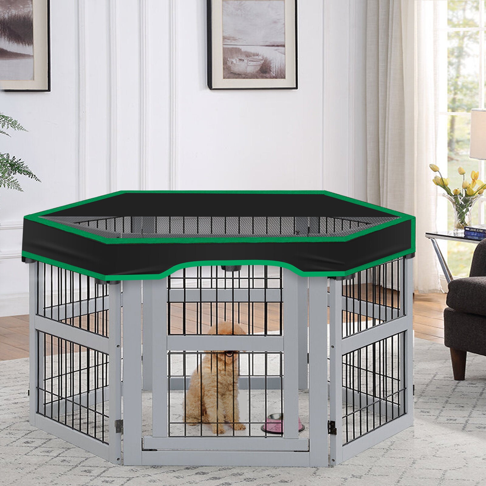 pet box mesh fabric top cover. bieden schaduwrijke gebieden voor huisdieren en beschermen tegen uv/regen. past op alle 24 inch play pen