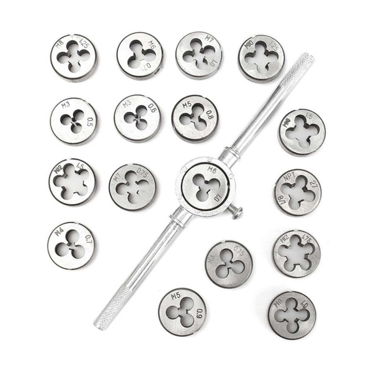40-delige metrische tapsleutel en matrijs pro set m3-m12 moerbout legering metalen handgereedschap