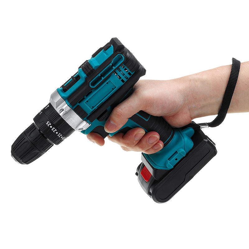 kiwarm 48vf draadloze impact elektrische schroevendraaier boor 25+3 gear vooruit/achteruit schakelaar power schroevendraaier w/1 of 2 li-ion batterij