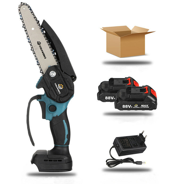 88vf 6 inch elektrische kettingzaag 1500w draadloze eenhandszagen houtbewerking tool houtsnijder w/geen/1/2 batterij voor makitabattery