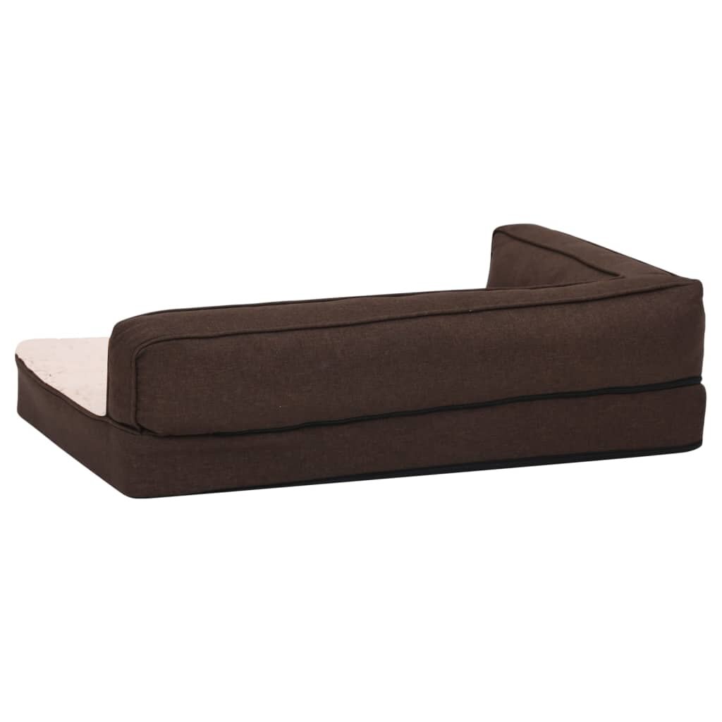 hondenmand ergonomisch linnen look 75x53 cm fleece bruin