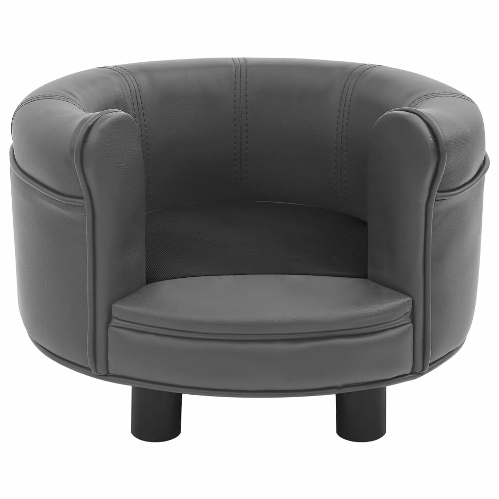 hondensofa grijs 18.9 x18.9 x12.6 pluche en kunstleer
