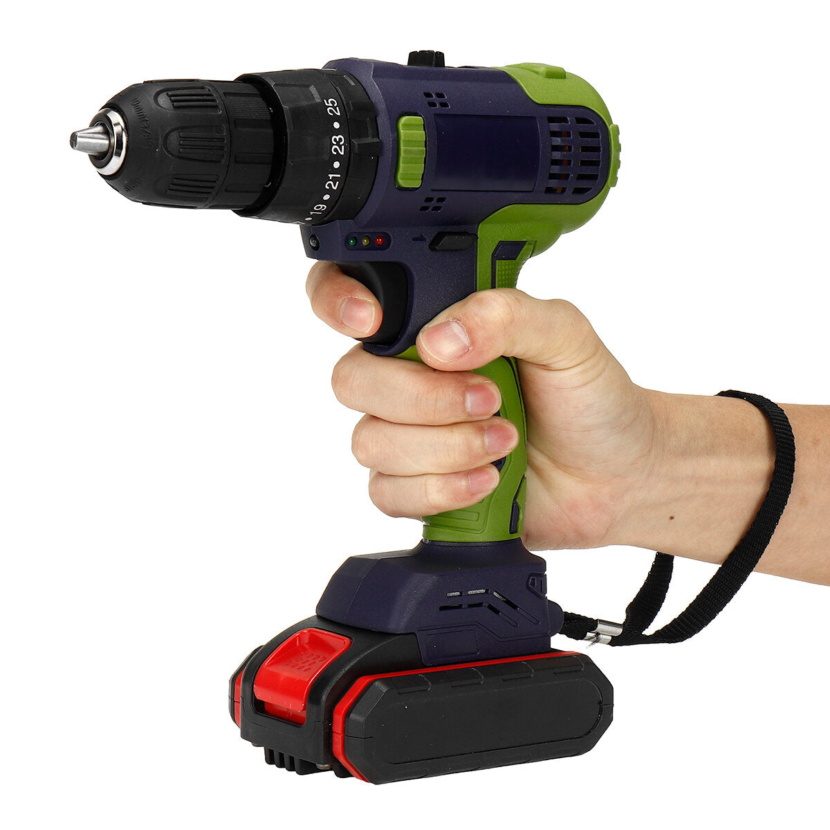 32v borstelloze klopboormachine lithium elektrische koppelboormachine met 1/2 batterij led-lampje