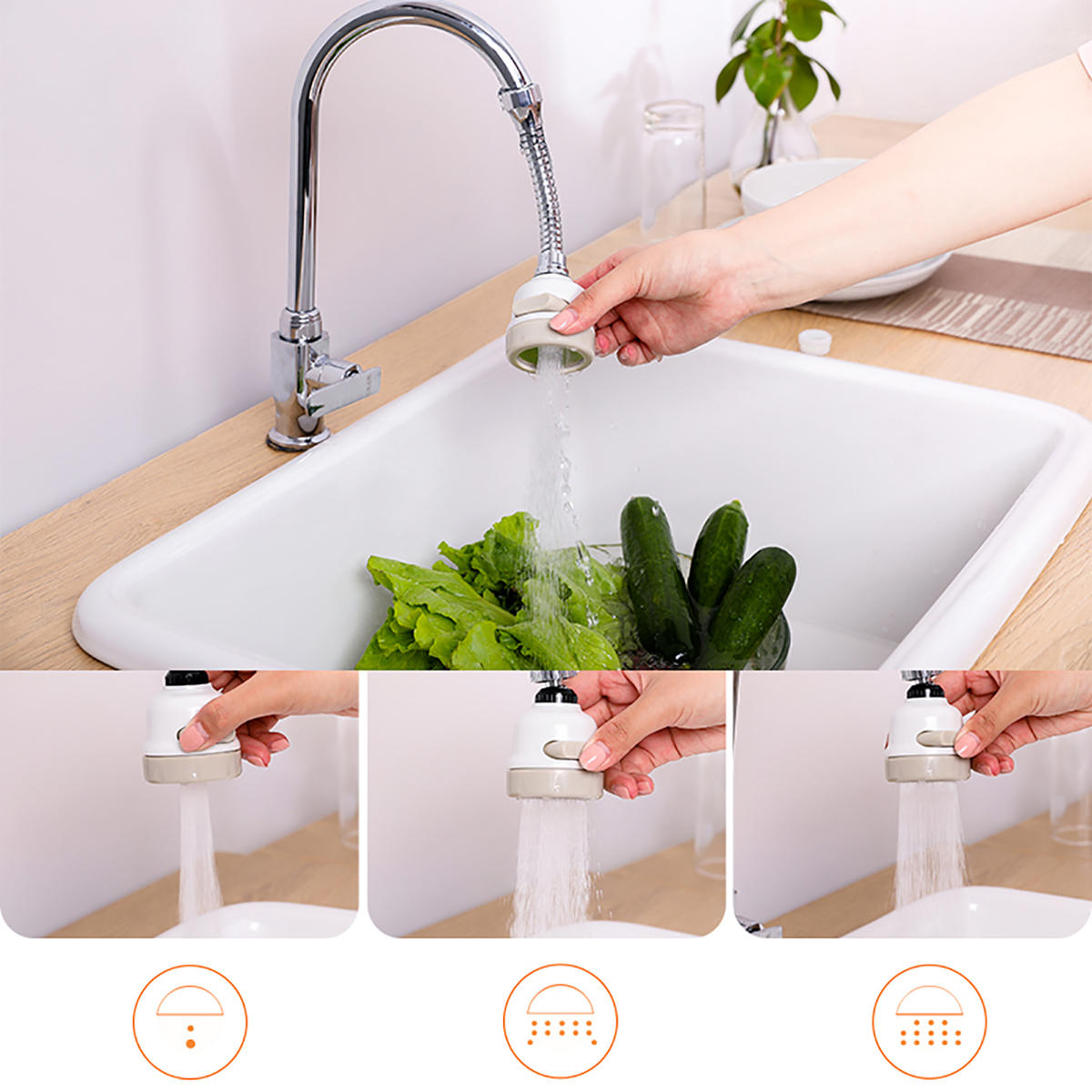 360 draaibare kraan sproeier attachment keuken kraan abs water kraan sproeier splash filter nozzle aanpassen voor keuken badkamer kraan