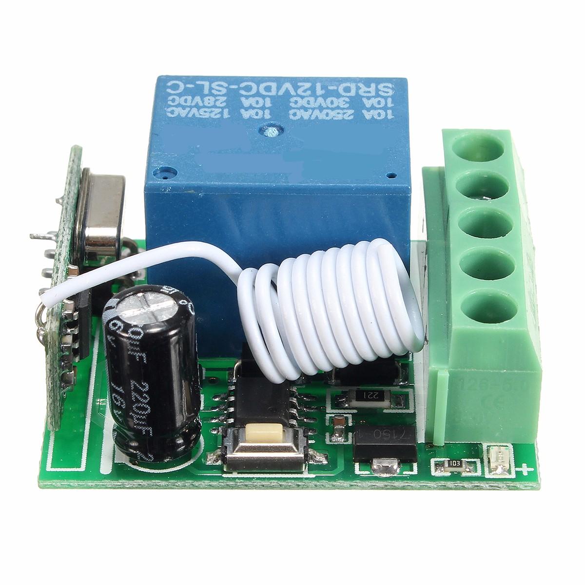 50 stuks dc12v 10a 1ch 433 mhz draadloze relais rf afstandsbediening schakelaar ontvanger module