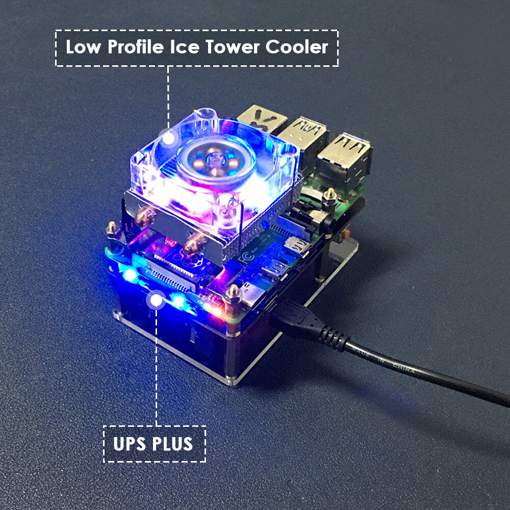 52pi ups v5 met rtc-batterijbeschermingsbeheermodule voor raspberry pi 4b/3b+/3b