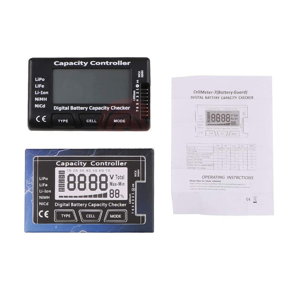 1-7s digitale batterij capaciteit tester spanning controller power display liquid crystal test voor rc auto lipo/life/li-ion/nimh/nicd batterij