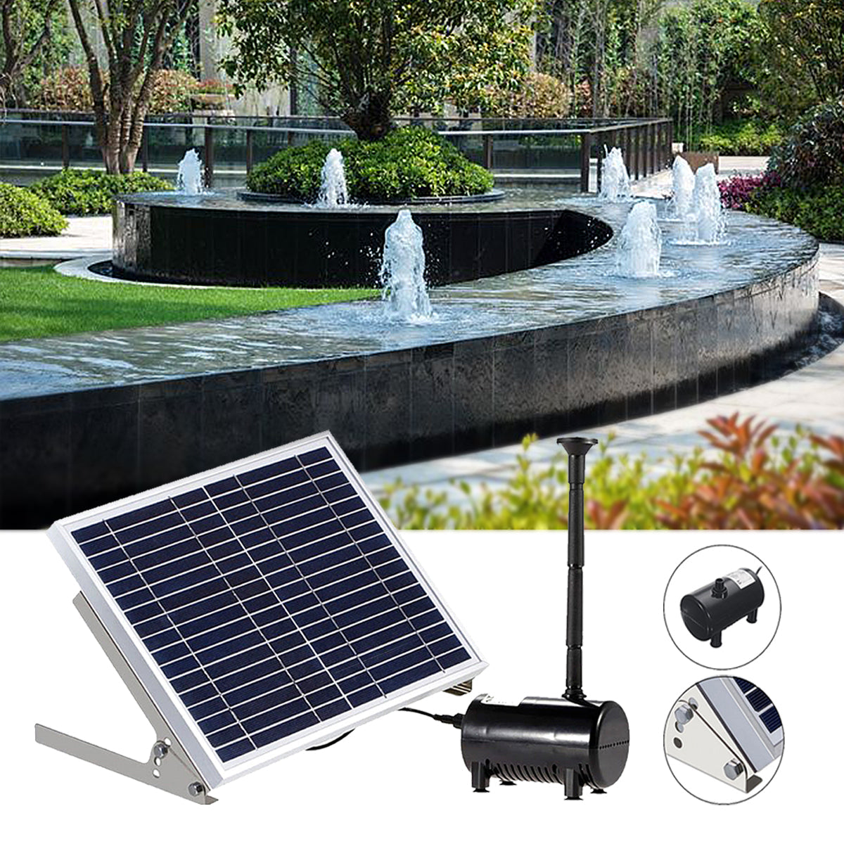 Zonnepaneel aangedreven brushless fonteinpomp voor vijver tuin buiten