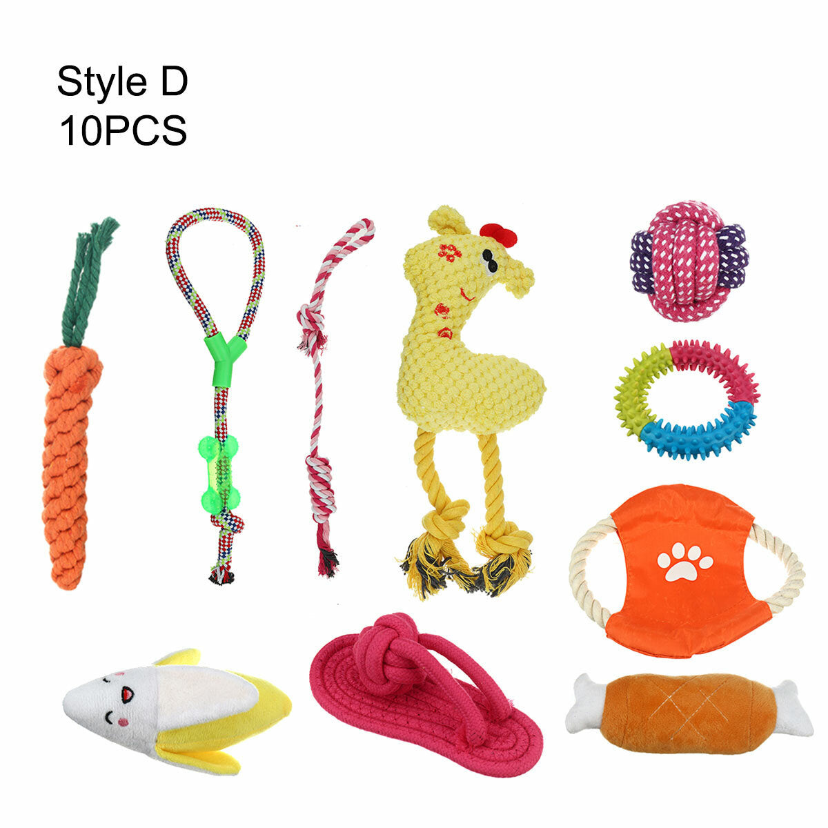 12x diverse honden puppy huisdier speelgoed touwen kauwbal knoop training speelbundel katoen