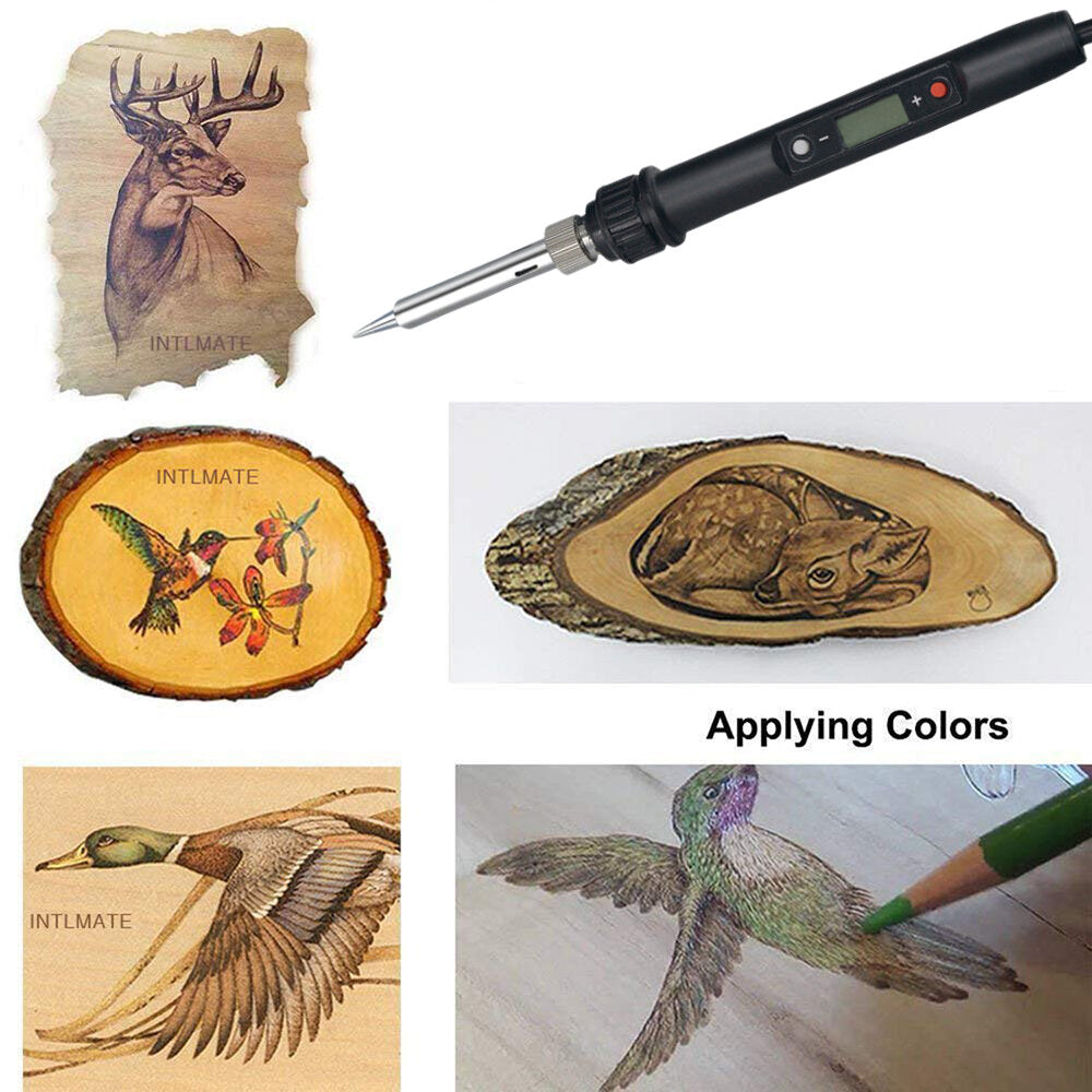94 stuks soldeerbout kit lasapparaat houtgestookte pen soldeerbout tips us/eu: