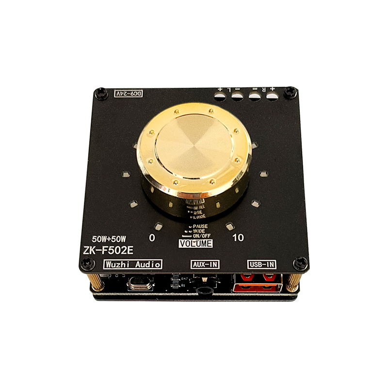 zk-f502e cool volume indicator bluetooth audio eindversterker board module lc filter stereo 50w + 50w