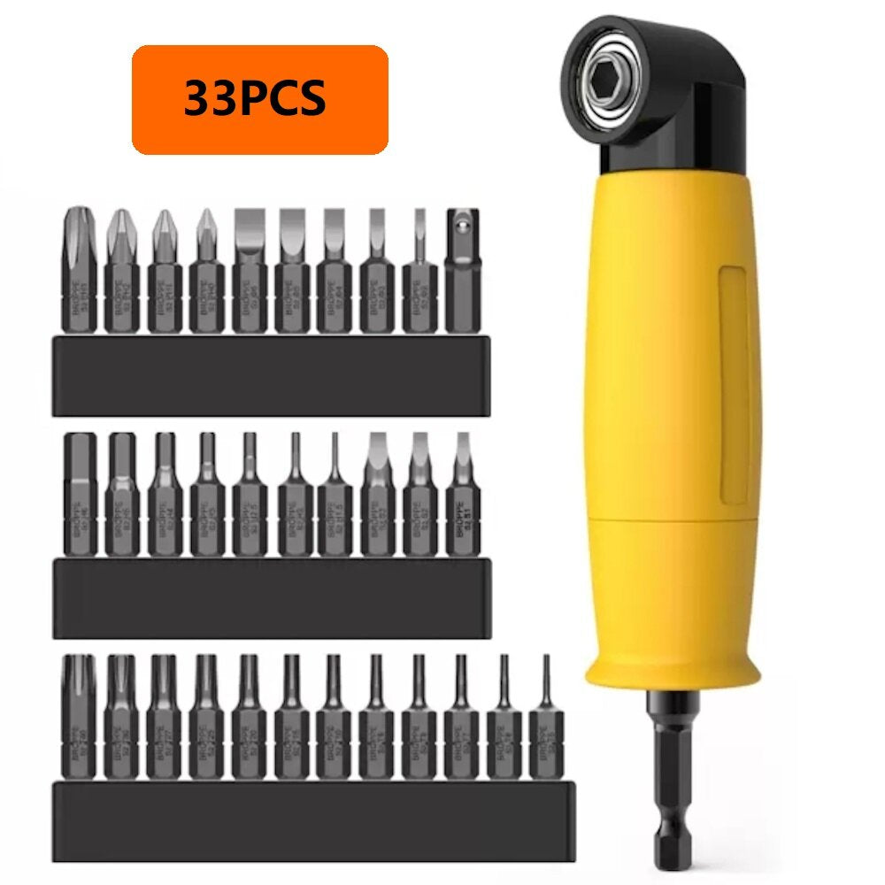 1/4 inch 6.35 mm interface 90 graden elektrische hoekschroevendraaierbit met 10 stuks / 32 stuks 25 mm bits