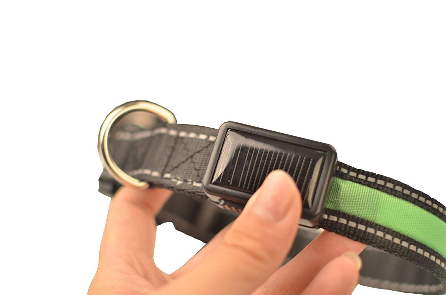 smart solar power usb opladen elektronische led knipperlicht veilig nylon honden halsband voor anders