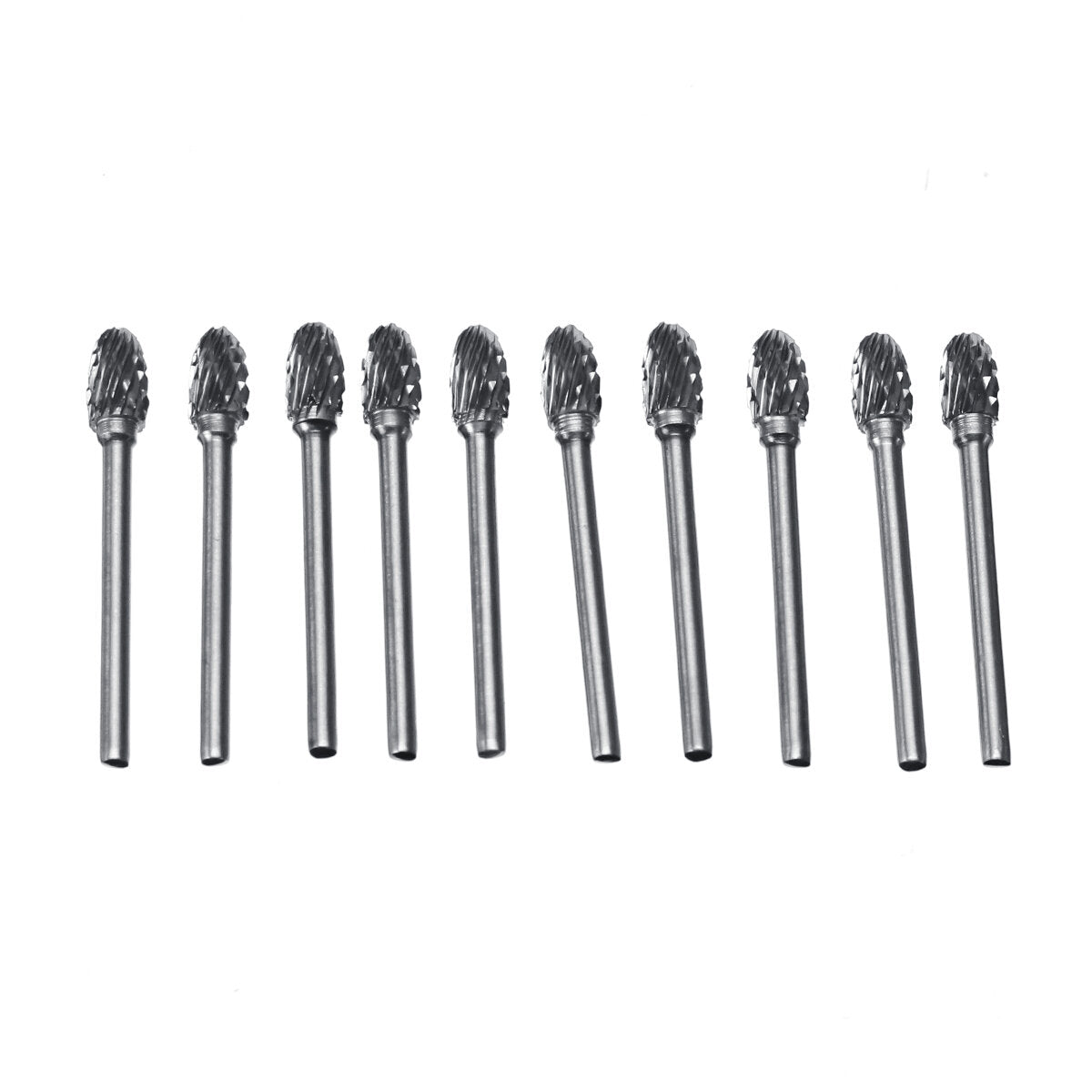 10 stuks dubbel gestreepte wolfraam staal vhm-bramen roterende vijl gereedschap boren kit: