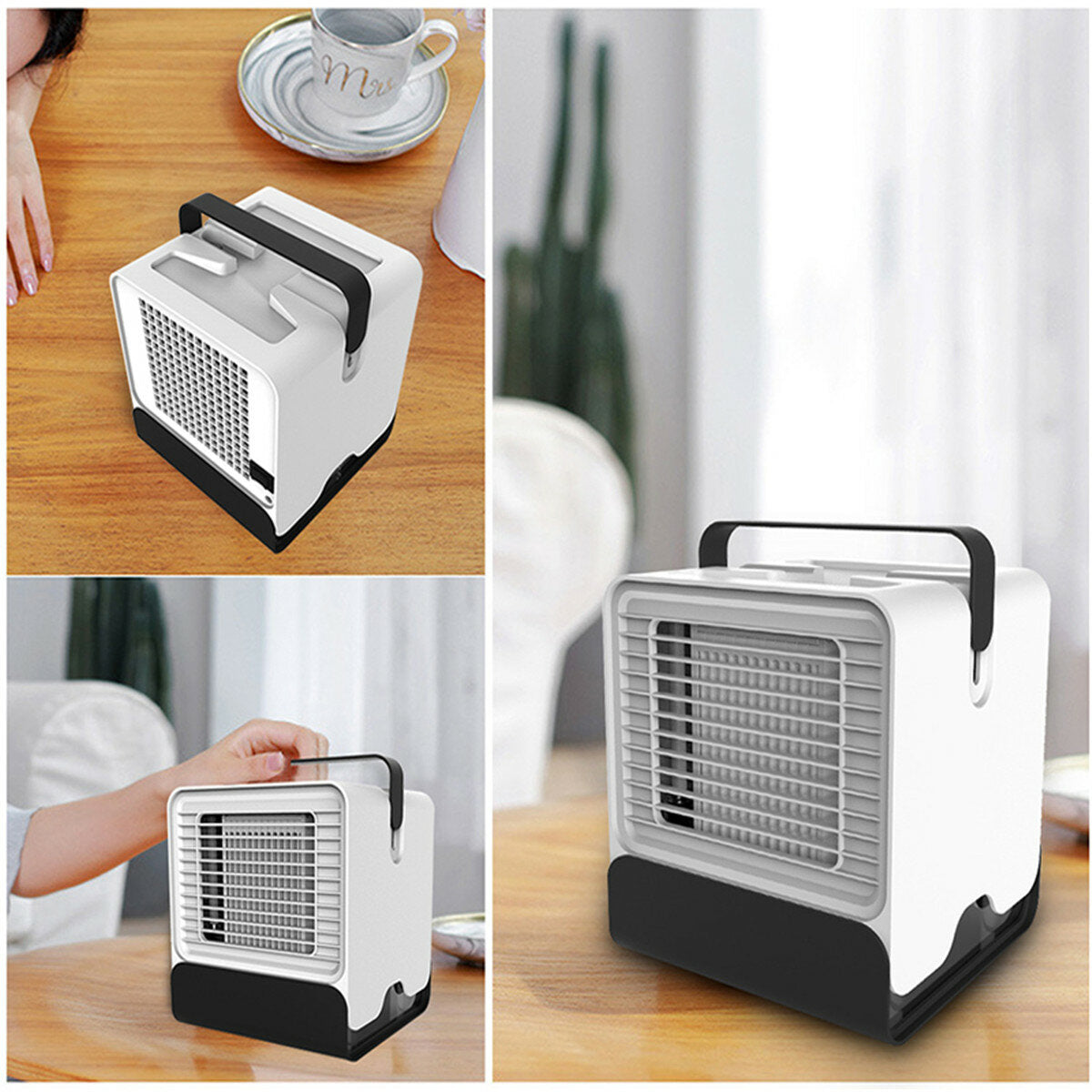 mini draagbare airconditioning nachtlampje conditioning koeler luchtbevochtiger luchtreiniger usb desktop luchtkoeler ventilator met watertanks