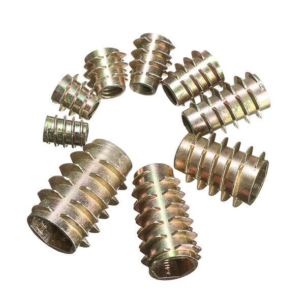 9 maat m4 m5 m6 m8 m10 hex drive schroef in schroefdraad insert voor hout type e