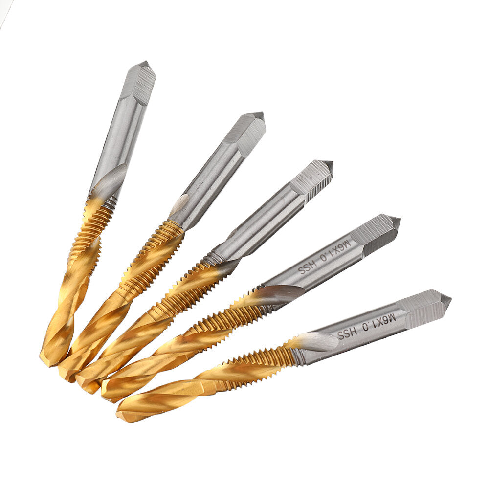 10 stuks m3-10 verzinkboor boor hss titanium coating m3/4/5/6/8/10 tikken afschuinen boormachine draad tap