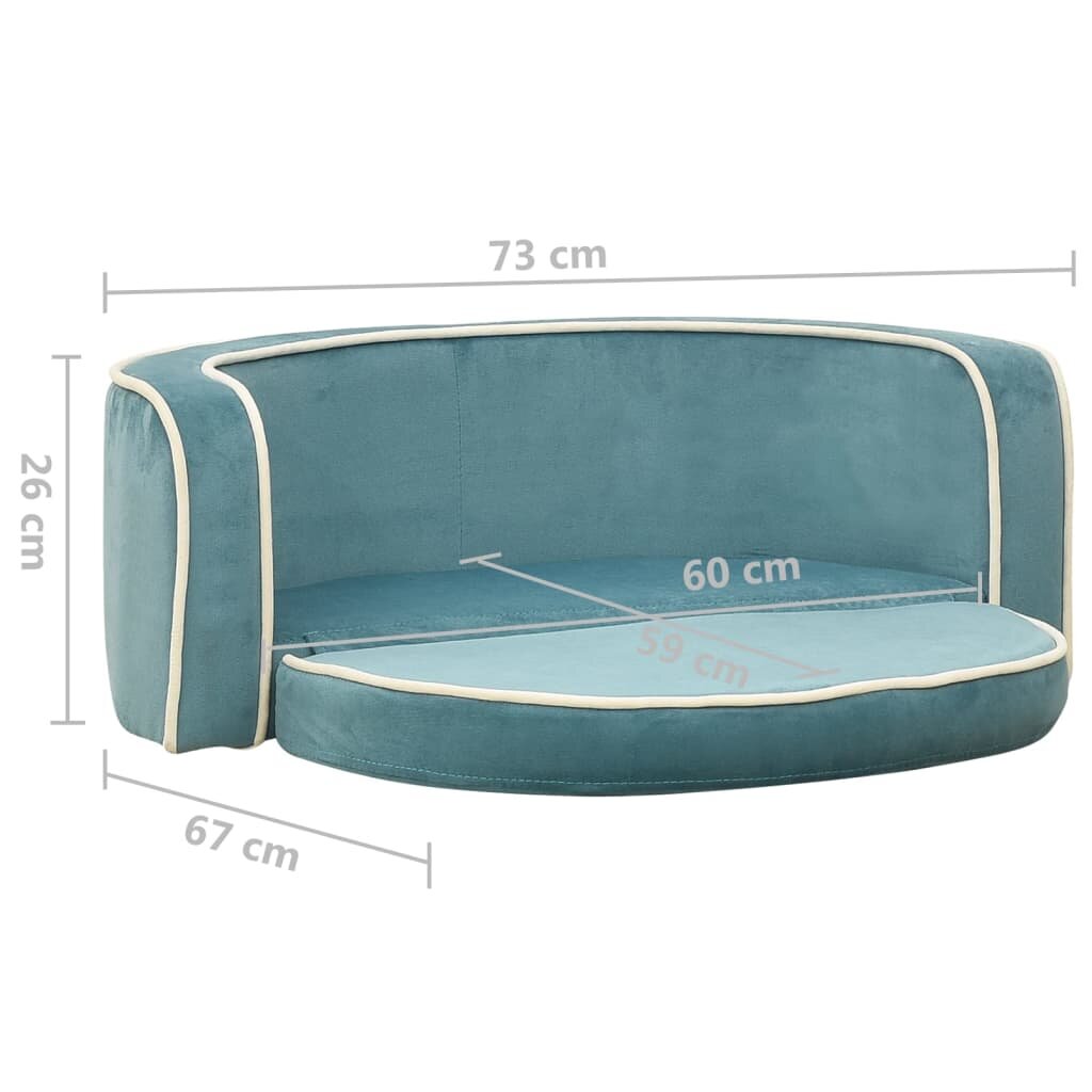hondensofa opvouwbaar 73x67x26 cm pluche turquoise