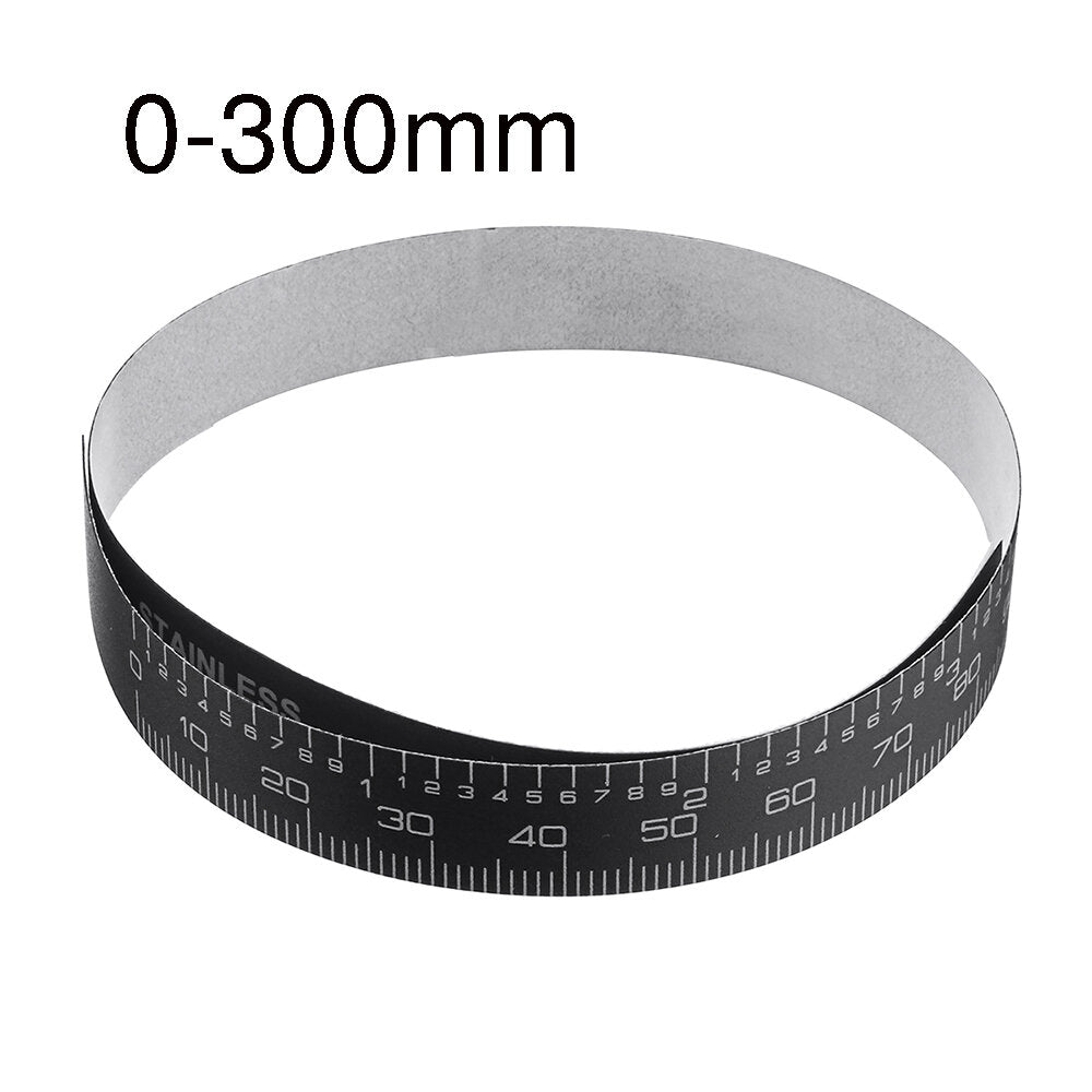 0-100/150/200/300mm zelfklevende metrische / inch liniaal zwarte tape voor vervanging van digitale schuifmaat
