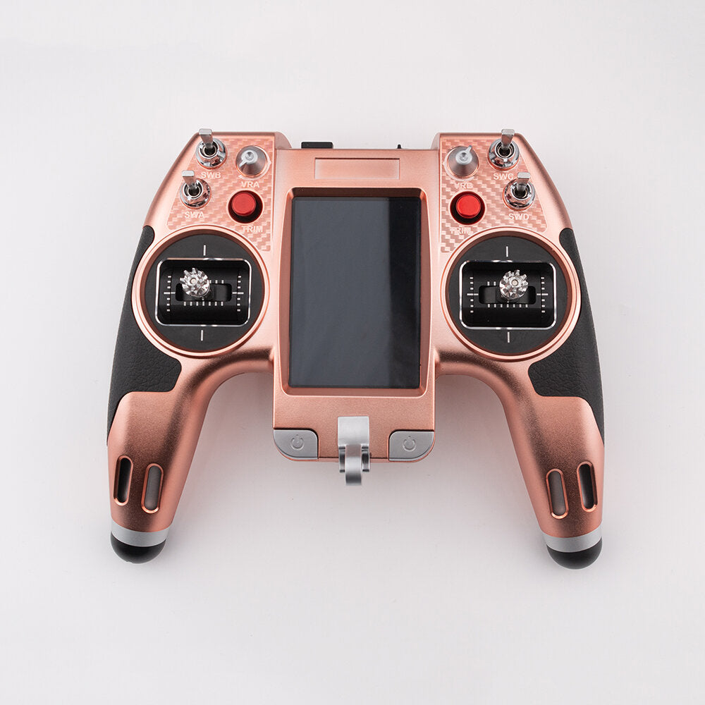 flysky elysium el18 2.4ghz 3.5-inch touch screen afhds 3 opentx/edgetx system remote controller rc transmitter limited edition w/high-precision cnc hall gimbals & tmr micro receiver