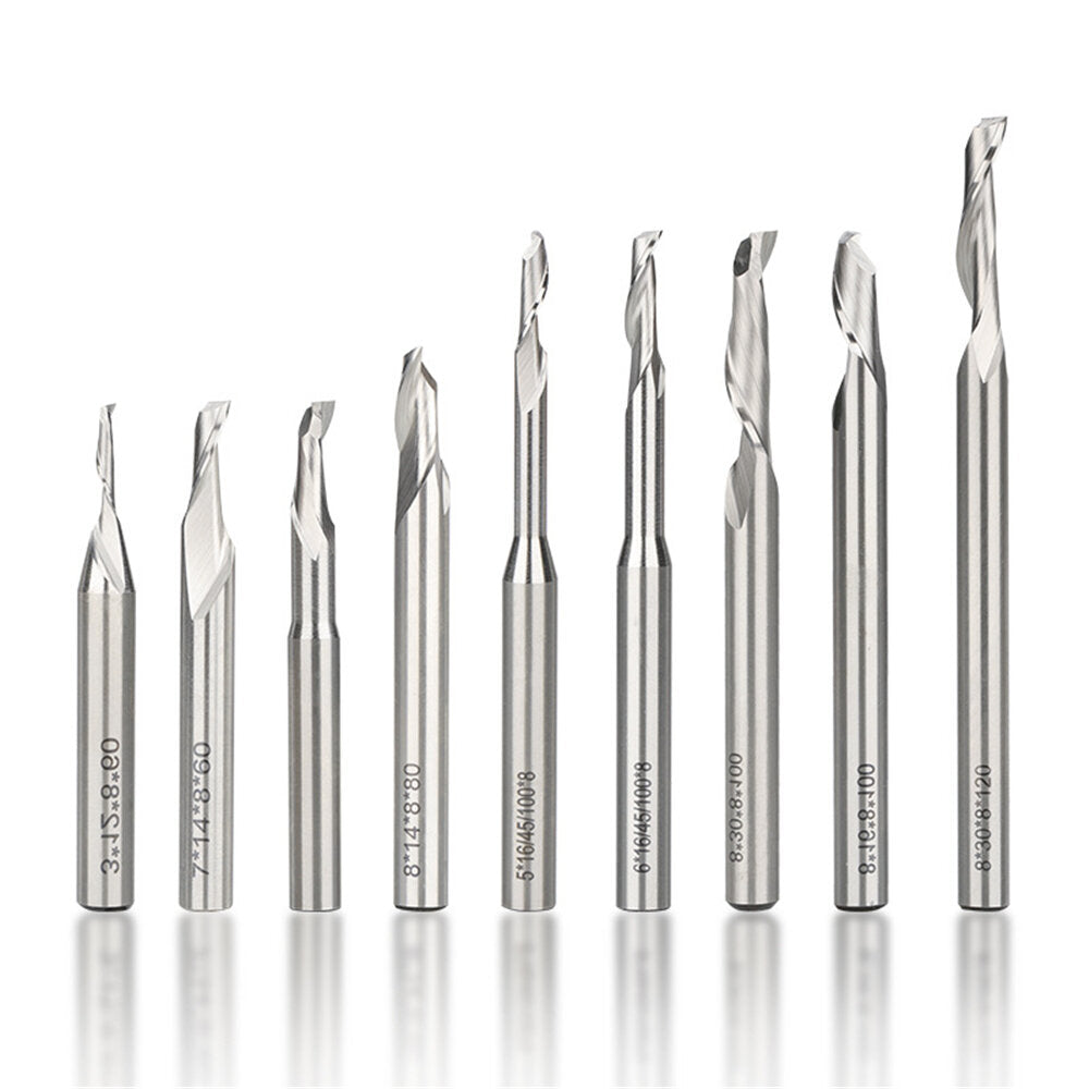 1 stuks 8mm schacht hss frees cutter cnc rechte schacht frezen houtbewerking tool end mill router bit voor hout cut