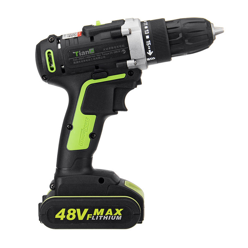 48vf elektrisch power accuboormachine schroevendraaier houtbewerking tool met 1/2 stuks oplaadbare batterijen