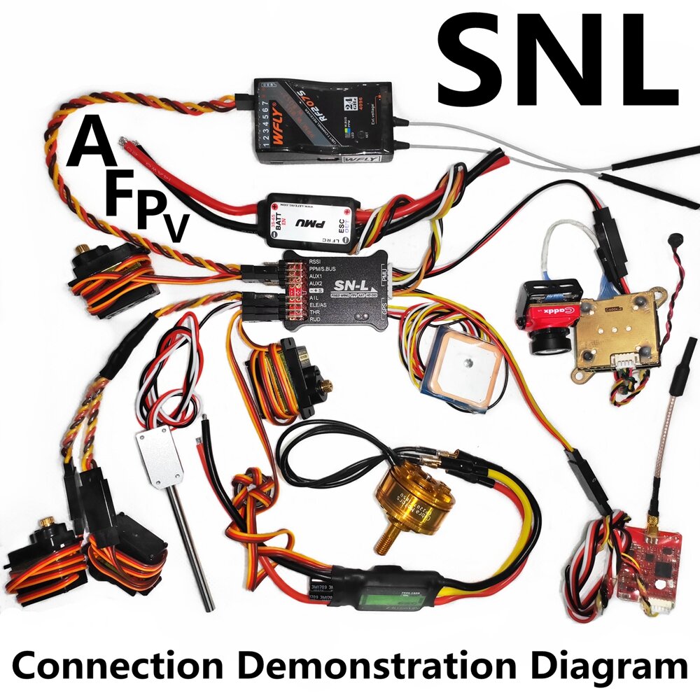 afpv sn-l v2 uil fpv vluchtcontroller hd osd met pmu m8 gps module voor rc vliegtuig fixed-wing model
