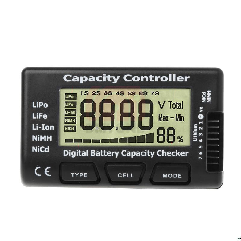 1-7s digitale batterij capaciteit tester spanning controller power display liquid crystal test voor rc auto lipo/life/li-ion/nimh/nicd batterij
