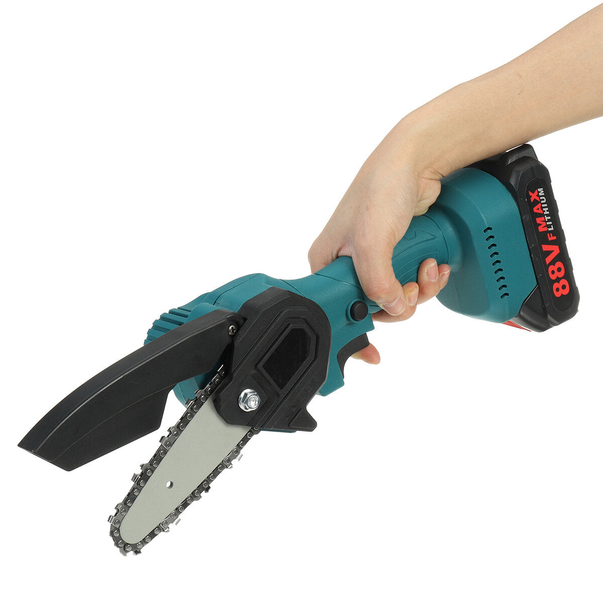 4 inch 300 w 1200 mah elektrische kettingzaag snoeien chainsaw draadloze houtbewerking cutter tool w / geen / 1 st / 2 stuks batterij