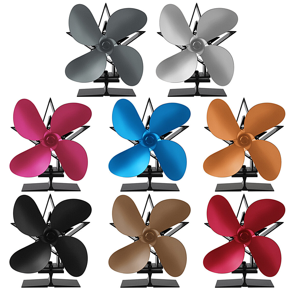 1350 rpm 4 bladeren kachel ventilator warmte aangedreven motor energiebesparende haard ecofan kit