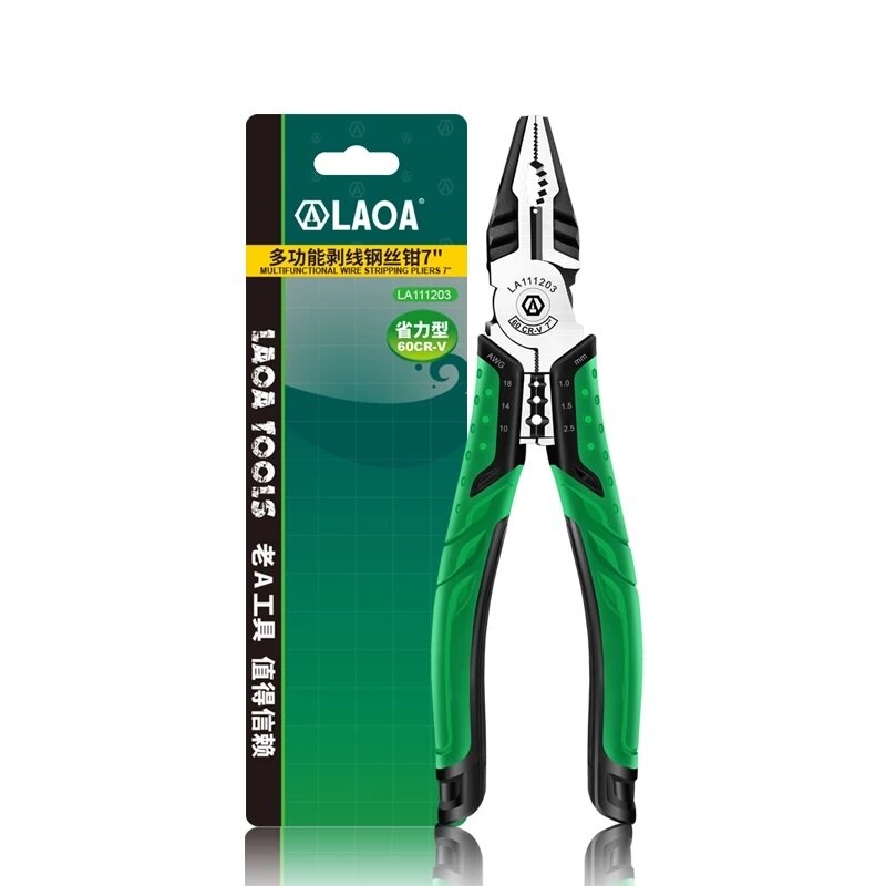 1 stuks laoa 7inch multifunctionele zijtang draadknipper lange neus tang side cutter kabelschaar elektricien professioneel gereedschap
