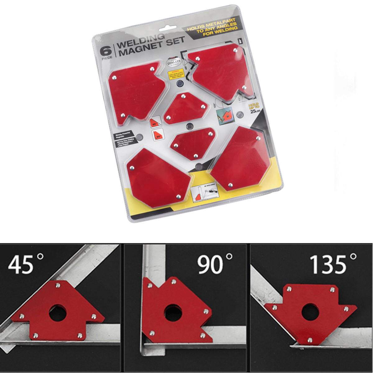 6 stuks magnetische laslocator set houders 25lb 50lb 75lb multi hoeken gereedschap