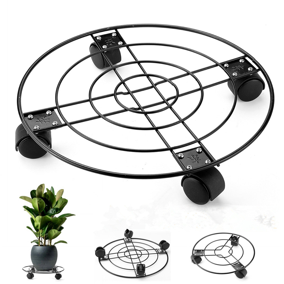 Cnwinu 2 stuks plantenrollers, bloempot onderzetters 360° vergrendelbare wielen, heavy duty rolplank, houten rolplank voor binnen en buiten, weerbestendig, onderzetters voor bloemen en planten Cnwinu 2 stuks plantenrollers, bloempot onderzetters 360° vergrendelbare wielen, heavy duty rolplank, houten rolplank voor binnen en buiten, weerbestendig, onderzetters voor bloemen en planten