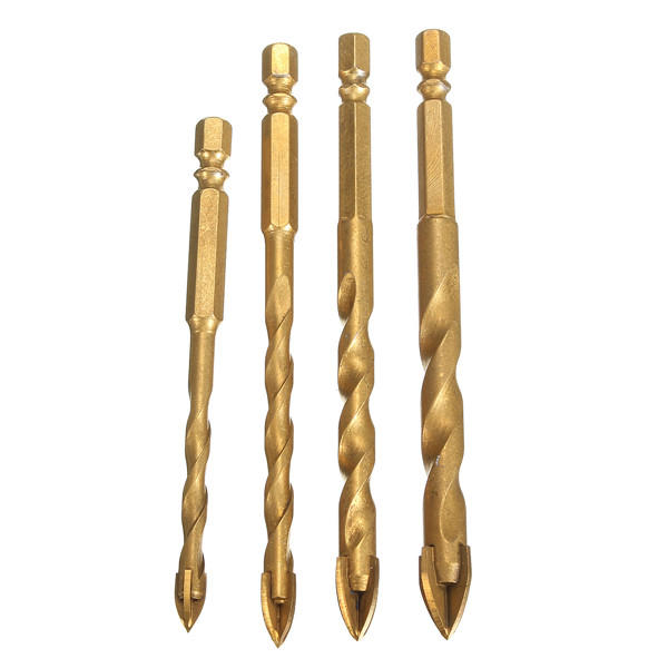 hex shank tegel glas cross spear head lange boor 6/8/10/12mm met tungsten carbide tip