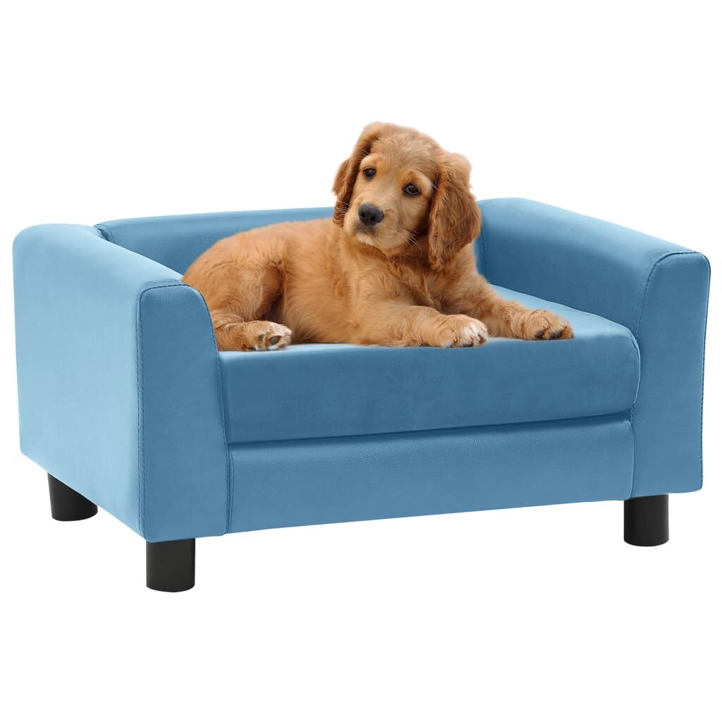 hondensofa 60x43x30 cm pluche en kunstleer turquoise
