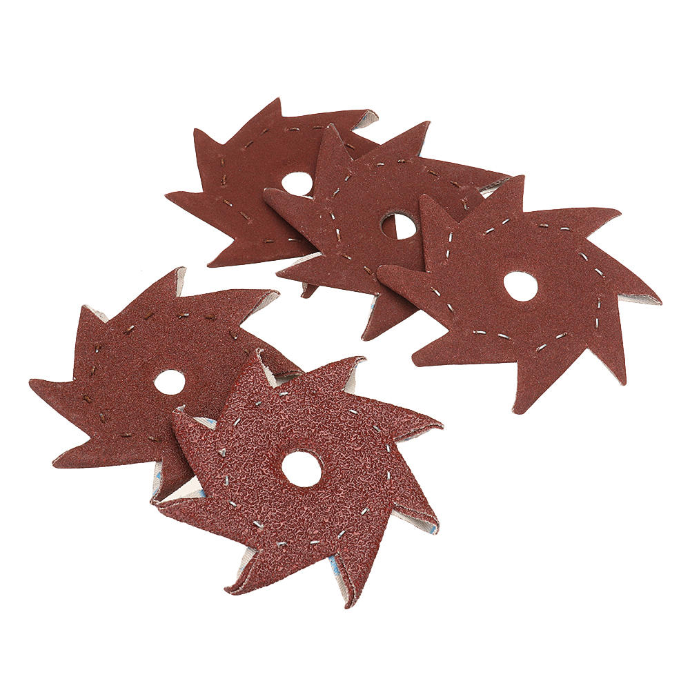 10 stuks 80/120/180/240/320 grit achthoekig schuurpapier dubbellaags schuren buffing tool