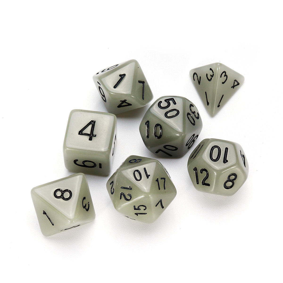 7 stuks lichtgevende polyhedral dobbelstenen multi-sided dobbelstenen set polyhedral dobbelstenen met dobbelstenen cup rpg gadget
