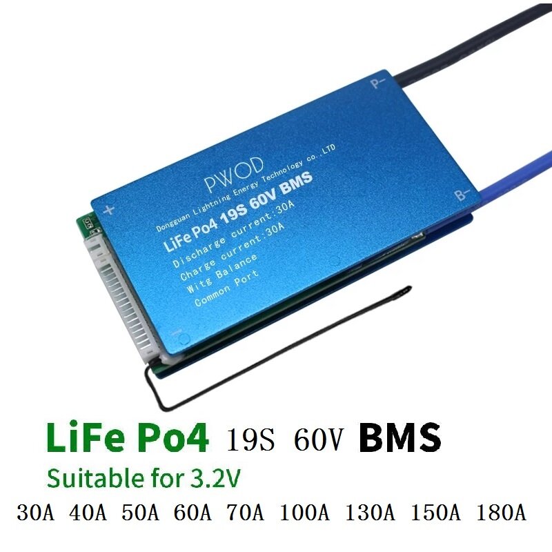 19s 60v life po4-batterij 3.2v power protection board 30a-180a met temperatuurbeveiliging egalisatiefunctie overstroombeveiliging bms-batterijbeschermingskaart
