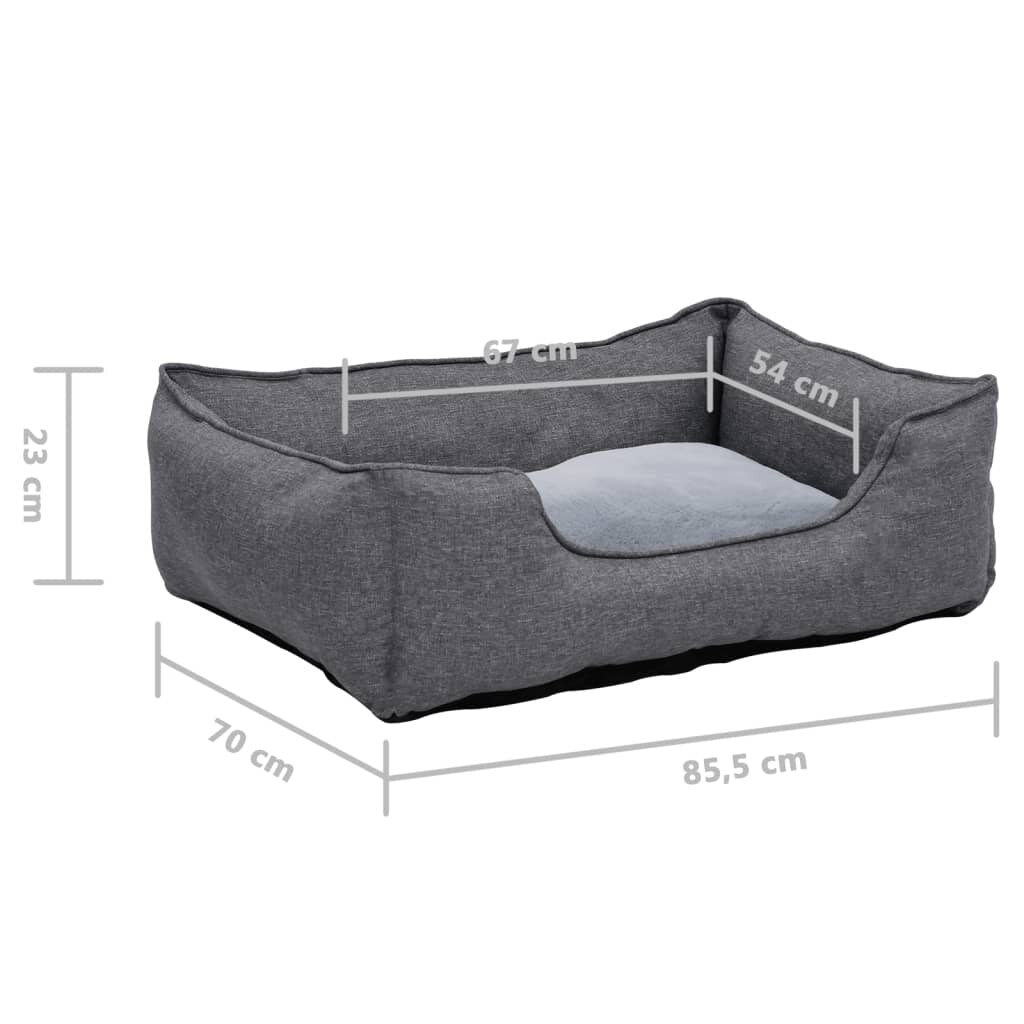 hondenbedlinnen look 85.5x70x23 cm fleece grijs