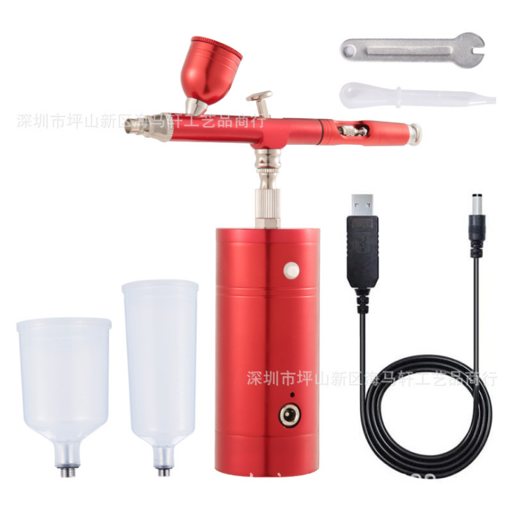 geel/rood/rose goud airbrush luchtpomp set oplaadbare draagbare luchtpomp airbrush tool handheld inkjet