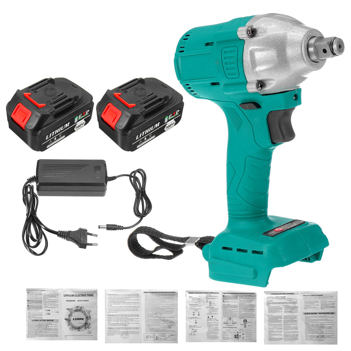 22890mah 388vf 850n.m borstelloze slagmoersleutel draadloze handheld elektrische sleutel w/1/2 batterij 18v batterij
