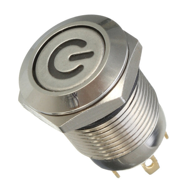 excellway  12v 4-pins led metalen drukknopschakelaar momentary power switch waterdicht