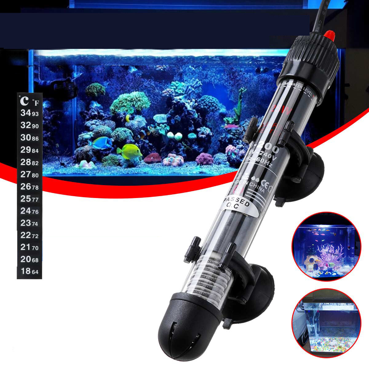 25/50/100/200/300w vis aquarium heater thermostaat dompelpompen verwarming staaf tank lamp lantaarn