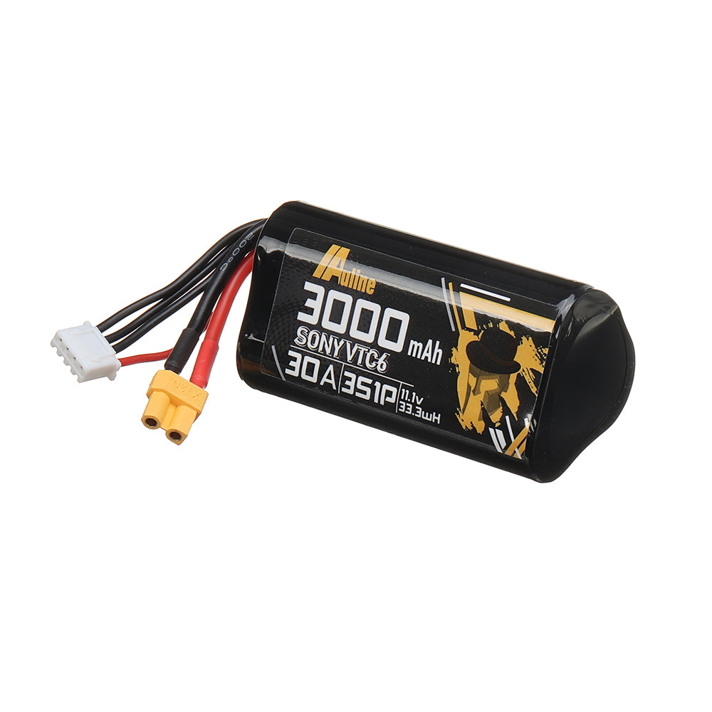 auline vtc6 3s 11.1v 3000mah 30a 3s1p li-ionbatterij xt30 stekker voor 3-inch rc drone