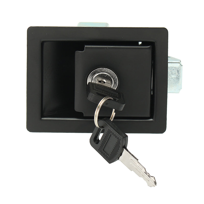 RV Ingang Deurslot, RV Ingang Deurslot Veiligheid Klink Ingebouwde Nachtschoot Aluminium Legering voor Reizen Trailer Camper(zwart